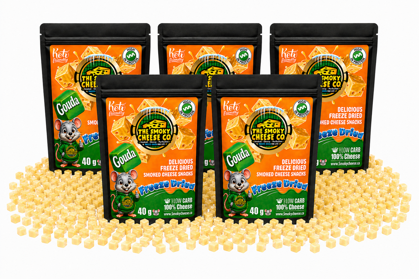 Freeze Dried Smoked Gouda (5 Pack)