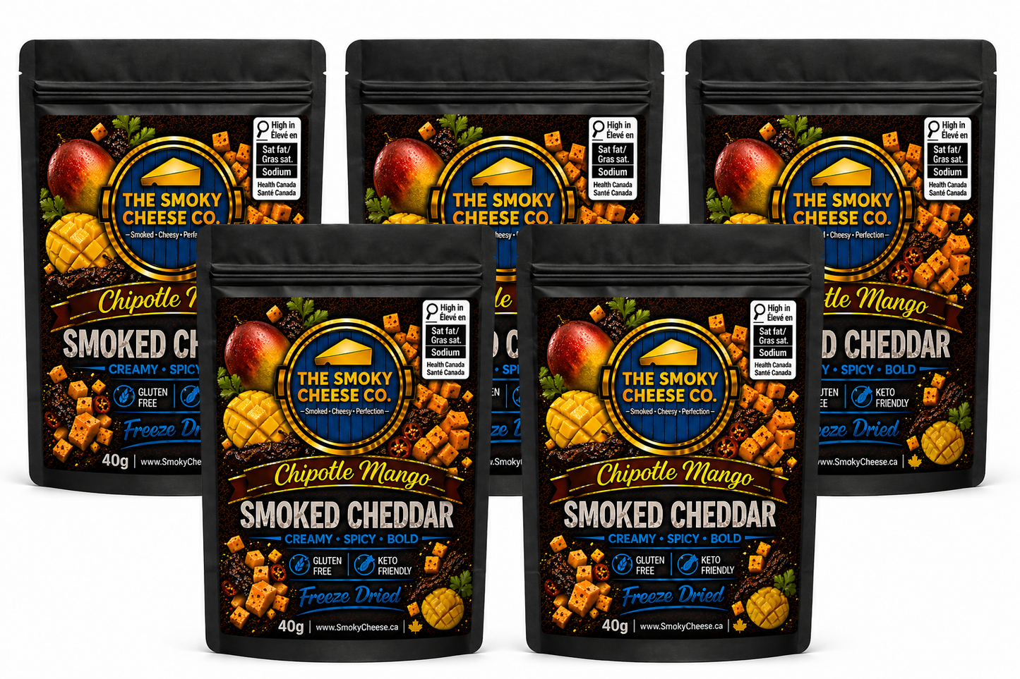 Freeze Dried Chipotle Mango Smoked Cheddar (5-40g bags)
