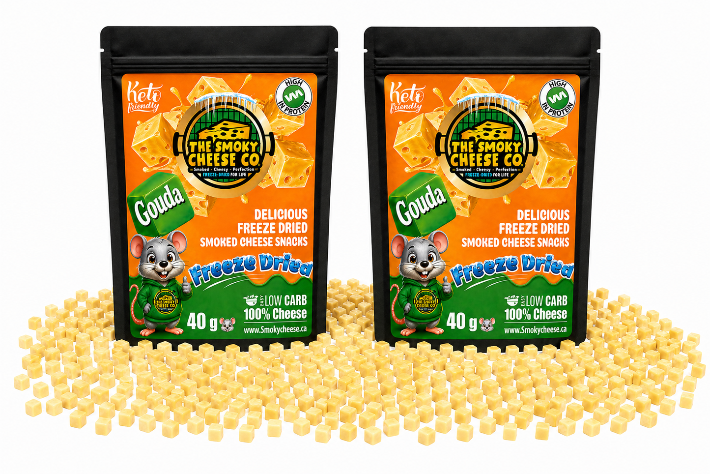 Freeze Dried Smoked Gouda (2 - 40g bags)