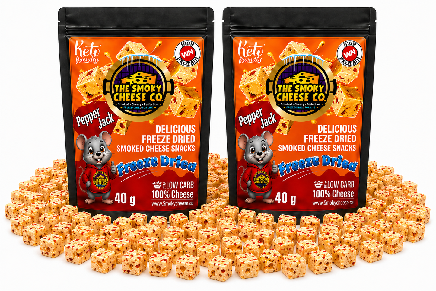 Freeze Dried Smoked Pepper Jack (2 - 40g bags)