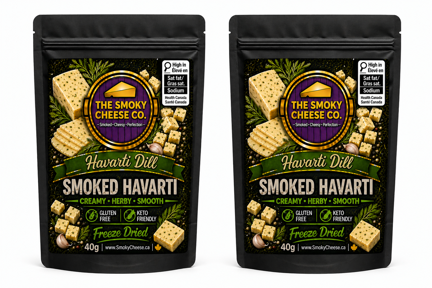 Freeze Dried Smoked Havarti Dill (2-40g bags)